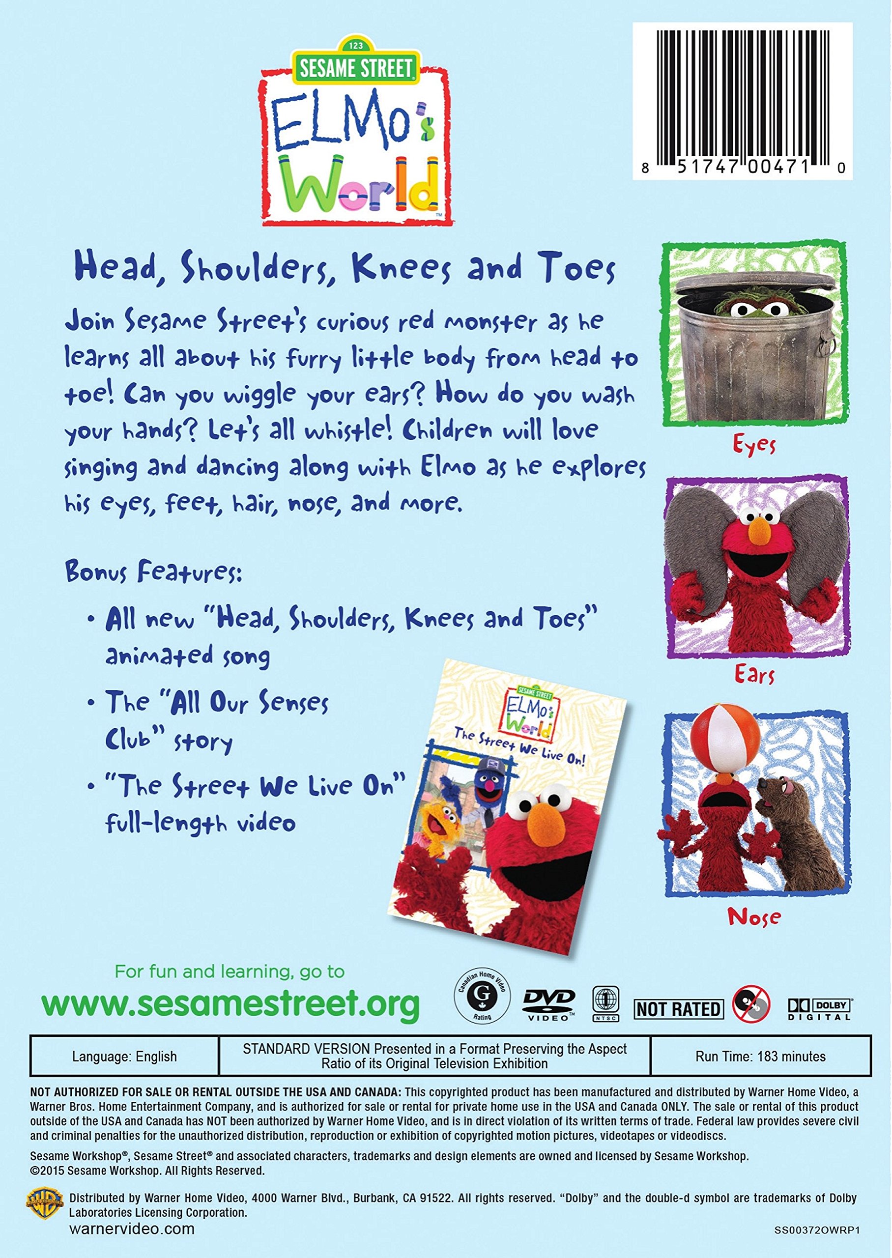 Sesame Street: Elmo's World - Head, Shoulders, Knees and Toes [DVD ...