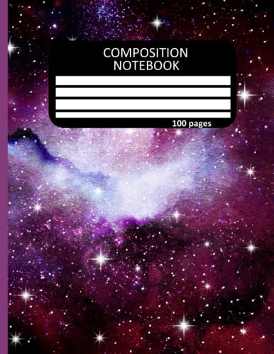 Purple Composition Notebook Wide Ruled: Galaxy Purple 100 Sheets Wide Ruled ...