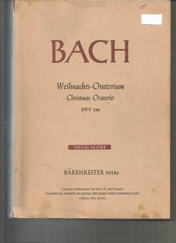 Bach Christmas Oratorio BWV 148 Vocal Score Barenreiter 5014a - Afbeelding 1 van 1